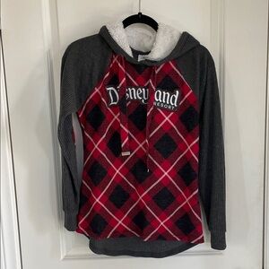 Disney Kids Red and Black Plaid Hoodie